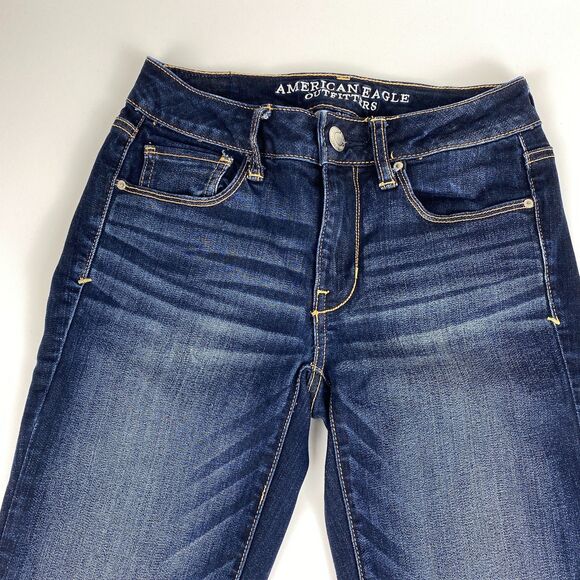 American Eagle Outfitters Womens Super Stretch Skinny Jeans Size 2 Regular Blue - Picture 3 of 9